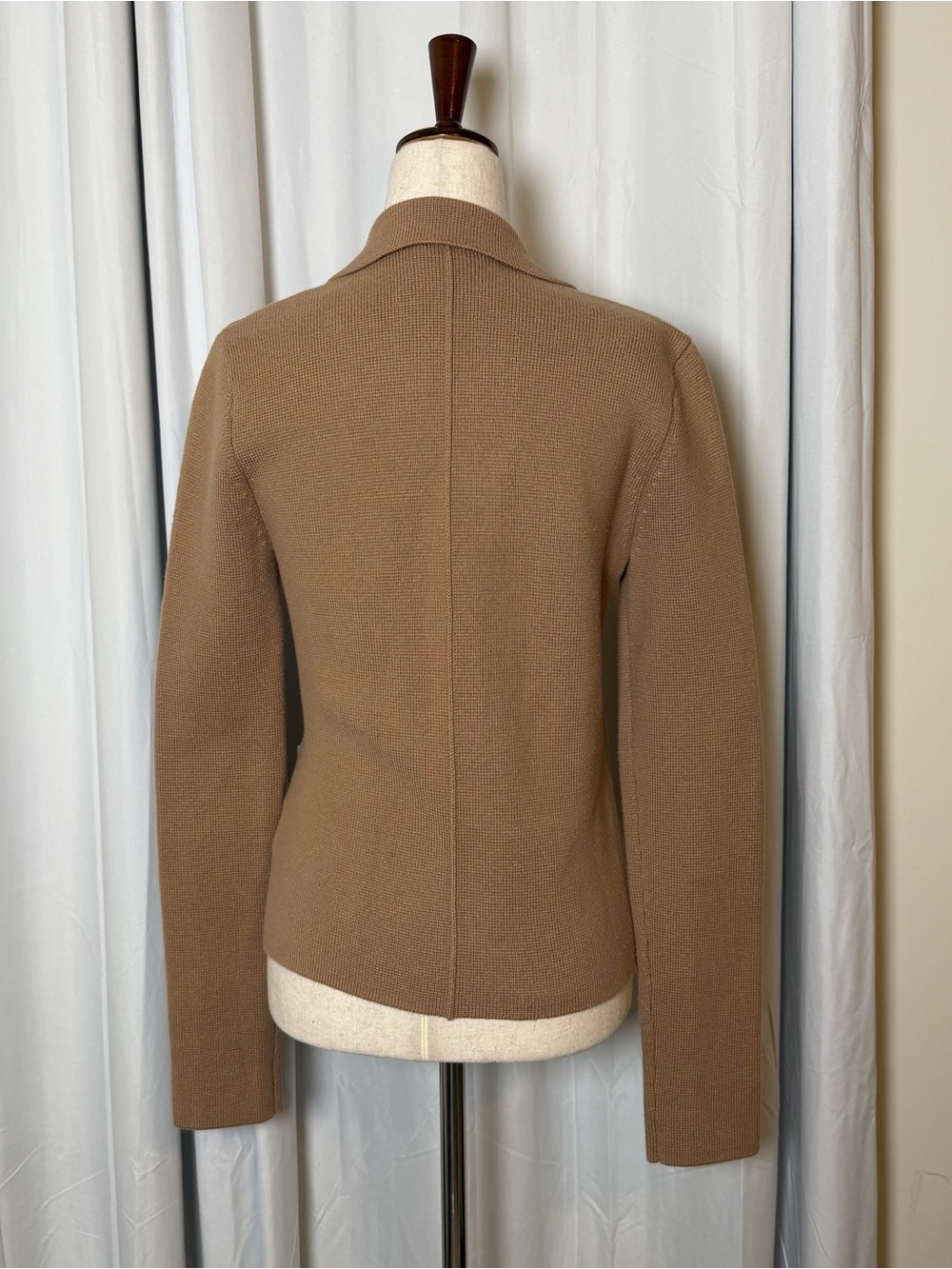 L’AGENCE Sofia Knit Double Breasted Blazer Ginger Snap Brown Gold Buttons Small - Picture 4 of 16